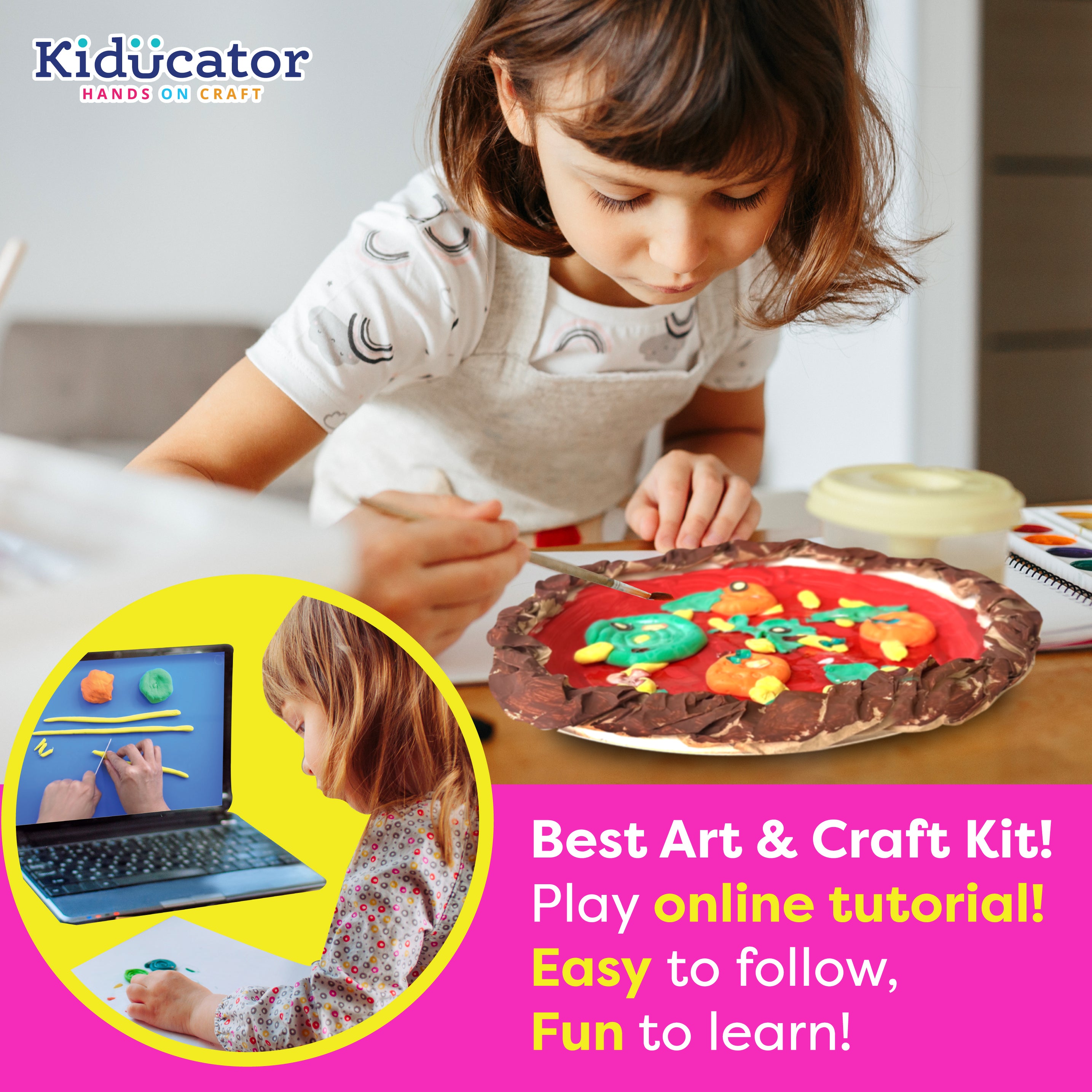 Pizza Day Art & Craft Kit / Step by Step Tutorial Video Included/ Food  Craft for 5-10yrs/ Art and Craft kit for kid